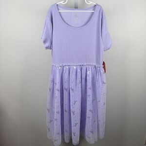 Girls Tutu Dress Size XL (14/16 Plus) Lavender Unicorn R Iridescent Short Sleeve